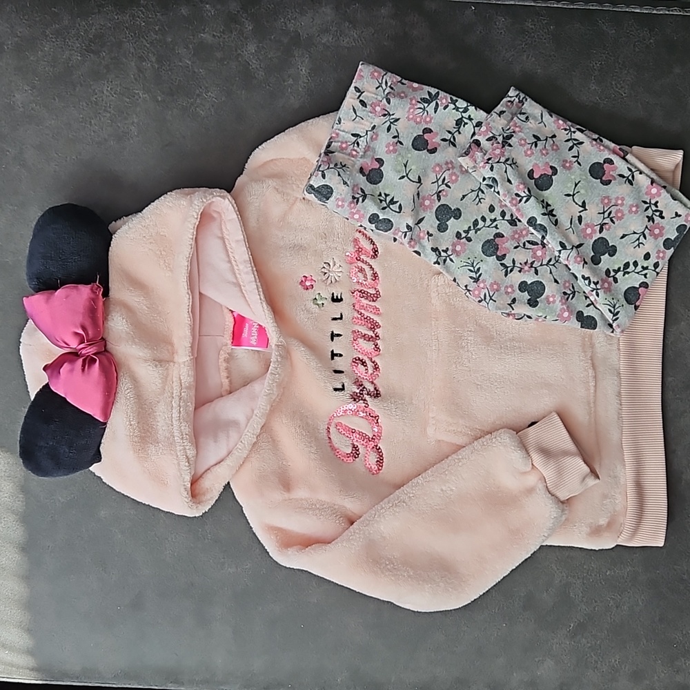 Disney Jr. Minnie Mouse Girl's 3T Embroidered Hoodie and Leggings Set T18